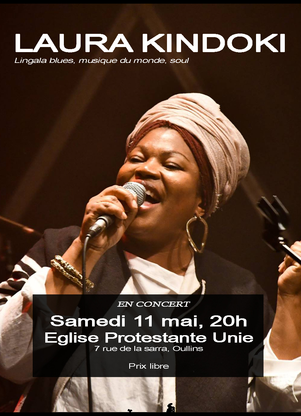Laura Kindoki en concert le samedi 11 mai à la Sarra