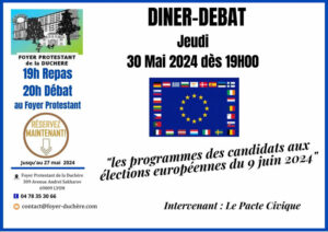 Diner Débat : « Les programmes des candidats aux élections européennes du 9 Juin 2024 »