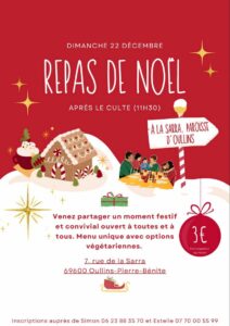 Repas de Noël, dimanche 22 décembre 2024